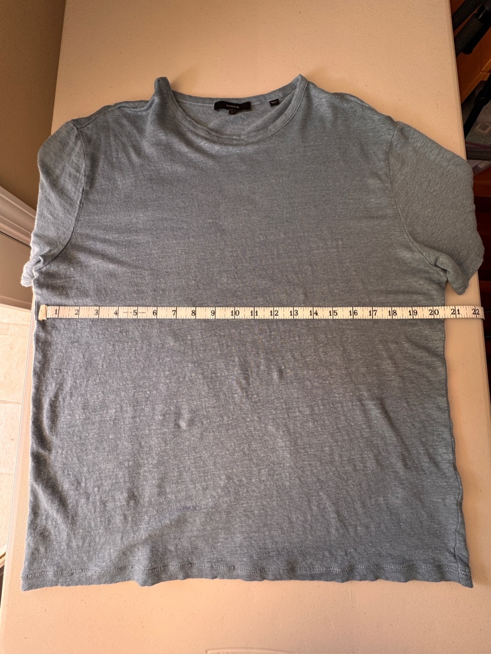Vince 100% Linen Tee | Women’s Large | Blue Short Sleeve Lightweight Luxury Top - Picture 4 of 9